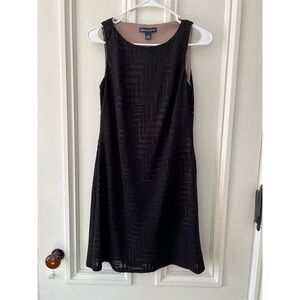 American living black patterned overlay tank dress 2